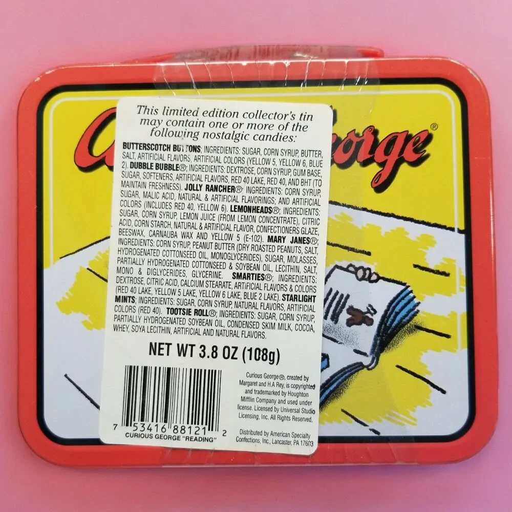 Sealed Curious George MIni Lunch Box 1998 Ltd Ed Collector's Mini Tin W/Candies